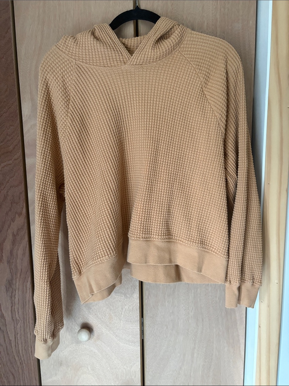 The North Face Women's Waffle-Knit Hoodie in Camel Brown
